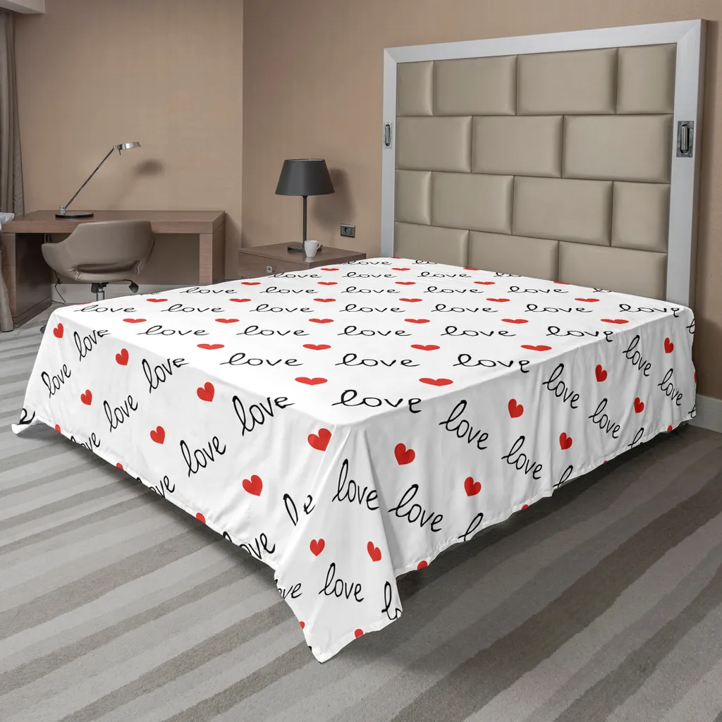 Drap de dessus doux motif artistique Saint-Valentin noir et rouge 275x260