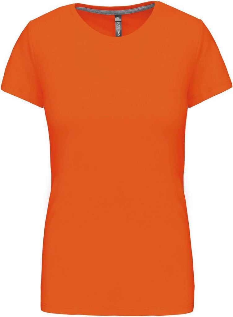 Kariban Damen T-Shirt Crew Neck Kurzarm Rundhals Kurzarmshirt Sommer, Größe:XL, Farbe:Orange