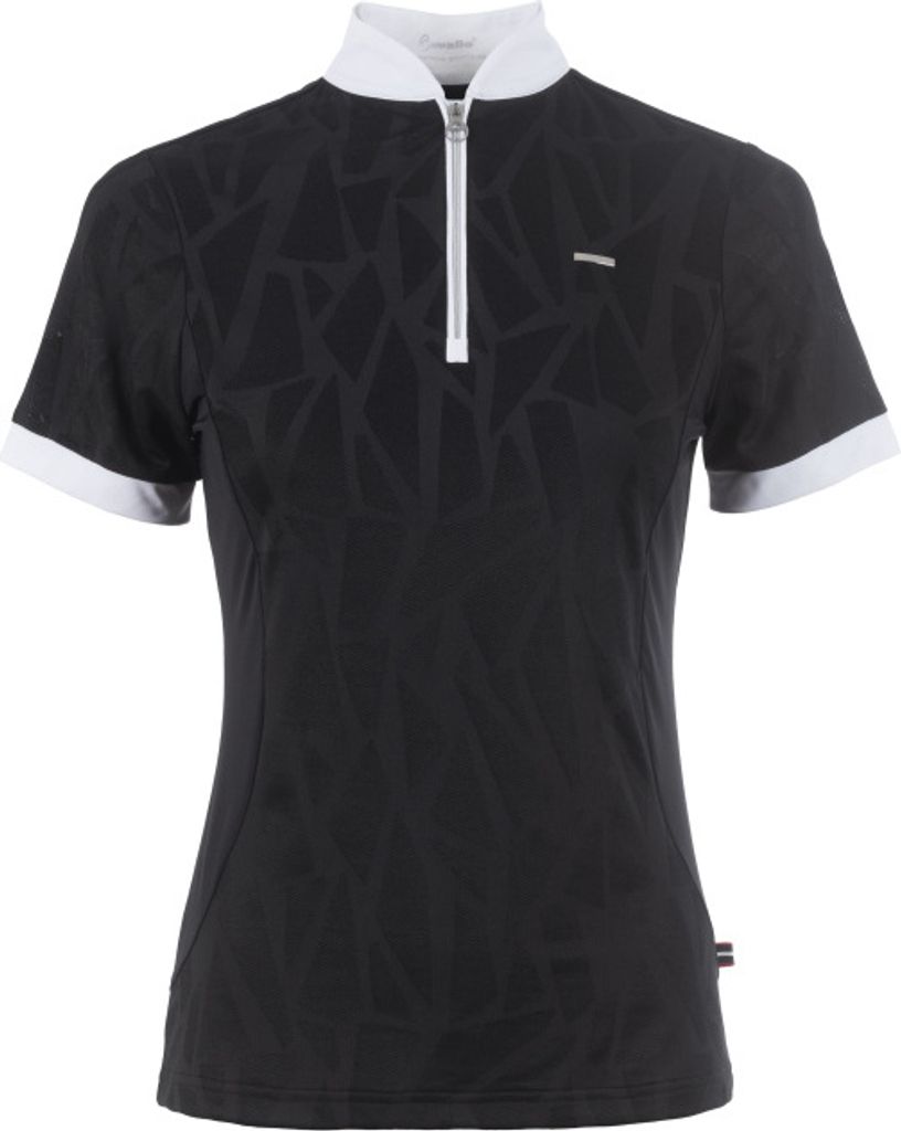 Cavallo Turniershirt Damen Jaquard Halfzip black Sportswear FS 2024, Größe:38