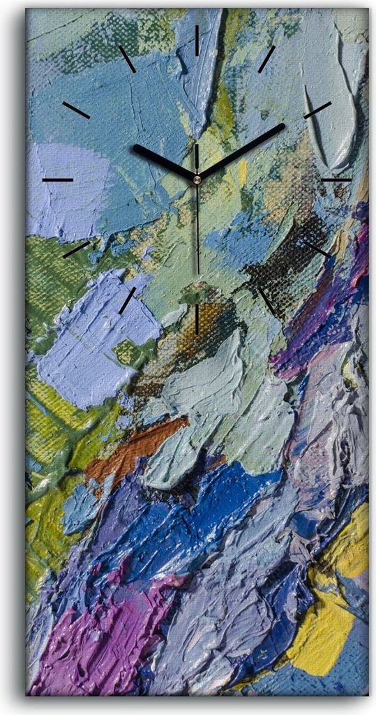 Leinwand Wanduhr Wandkunst Uhr Geräuschlos 30x60 Malerei Abstrakte Kunst - schwarze Hände