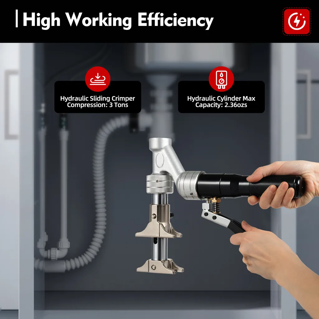 Pince à sertir hydraulique pour raccords à glissement 16 à 32 mm