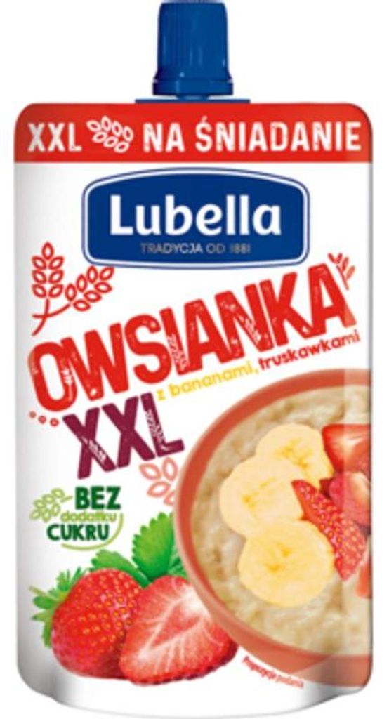 Lubella Owsianka XXL z bananami i truskawkami 170g Zdjęcie produktu 