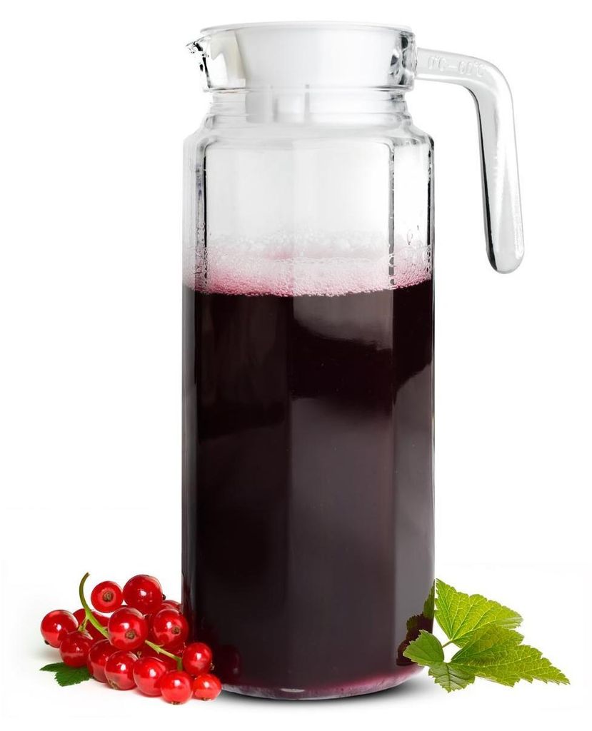 Glaskaraffe 1,1L mit Deckel Karaffe Krug Saftkrug Milchkrug Wasserkrug