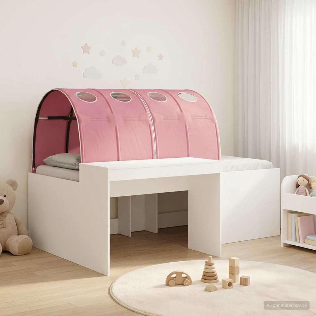 Maison Exclusive - Bettrahmen mit Tunnel 3 pcs Weiß und Rosa Holzwerkstoff