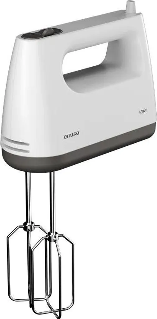 Batteur Électrique Puissant 450W Aiwa - Double Fouet/Pétrins Blanc