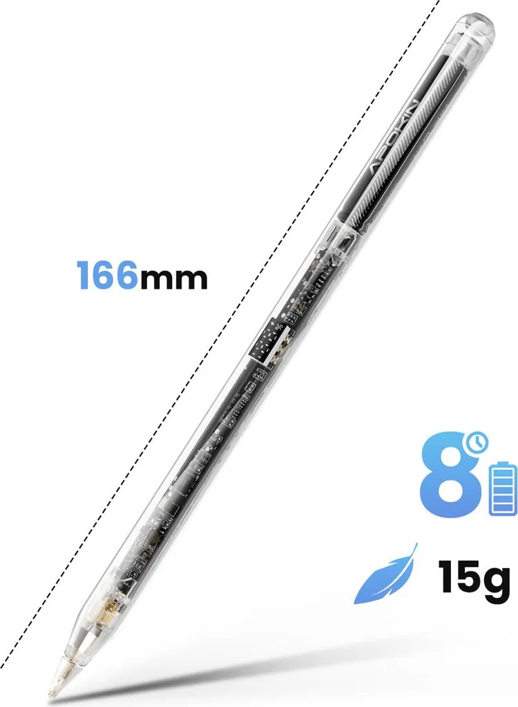 Stylet pour Dessin et Note iPad Pro Apokin Transparent Bluetooth 8h