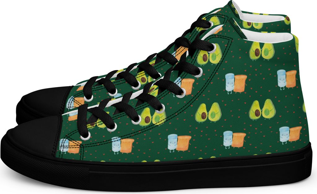 Mr. & Mrs. Panda Damen Sneaker Black Edition Avocado Pärchen Größe 38 - Grün - Geschenk, Schwarz, Schwarzer, Hochzeit, Schwarze, Familie, Gebur...