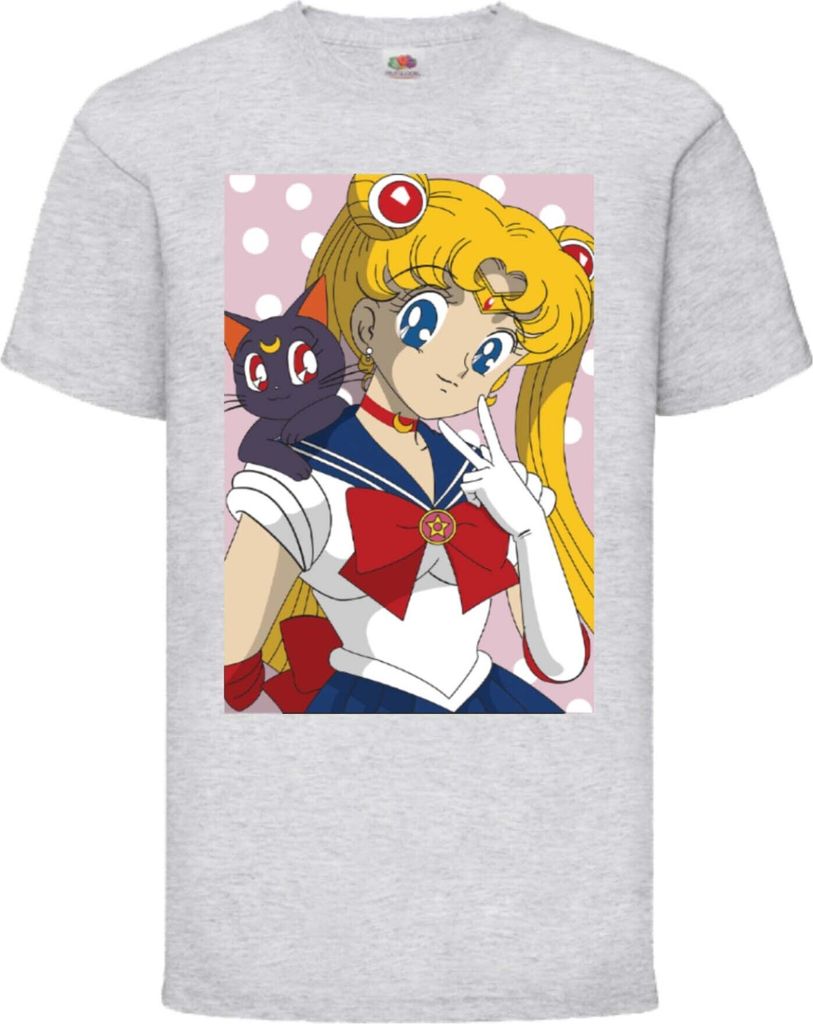 Kinder T-Shirt Sailor Anime Manga Moon 02, 3-4 Jahr - 104 / Grau