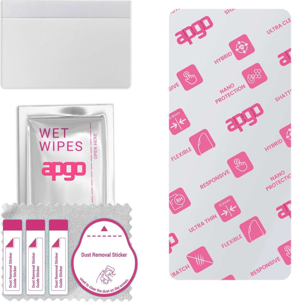 apgo Ultra-klar Hybrid Schutzglas kompatibel mit Huawei P smart Pro 2019, Flexible Nano Glass, toller Ersatz für Hartglas, kratzfester Displayschu...