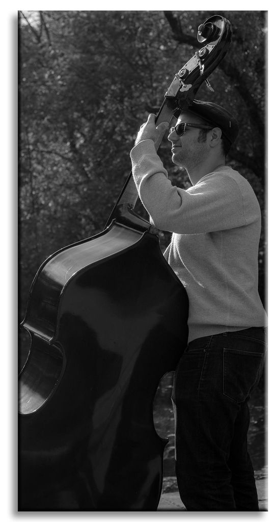 Leinwanddruck Musik Musiker Kontrabass 60x120 cm