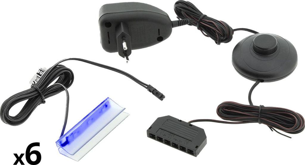 LED osvetlenie na 6 políc modré Obrázok produktu 