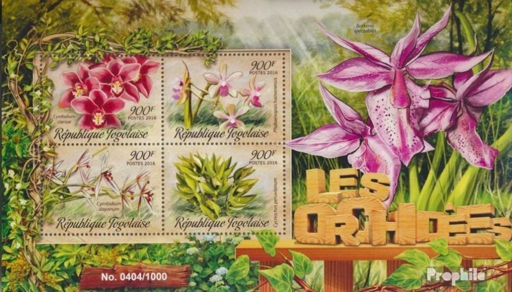 Briefmarken Togo 2016 Mi 7369-7372 Kleinbogen (kompl. Ausgabe) postfrisch Orchideen