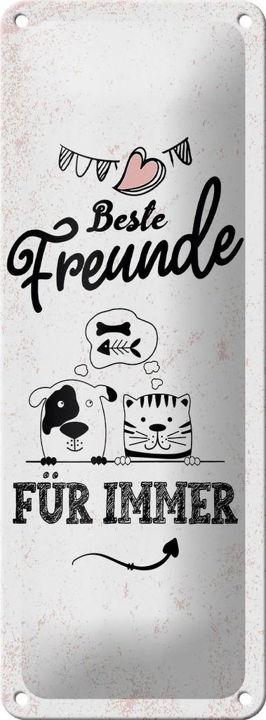 Blechschild Beste Freunde für immer, 27 x 10 cm, Blechschilder Spruch Glück Weisheit