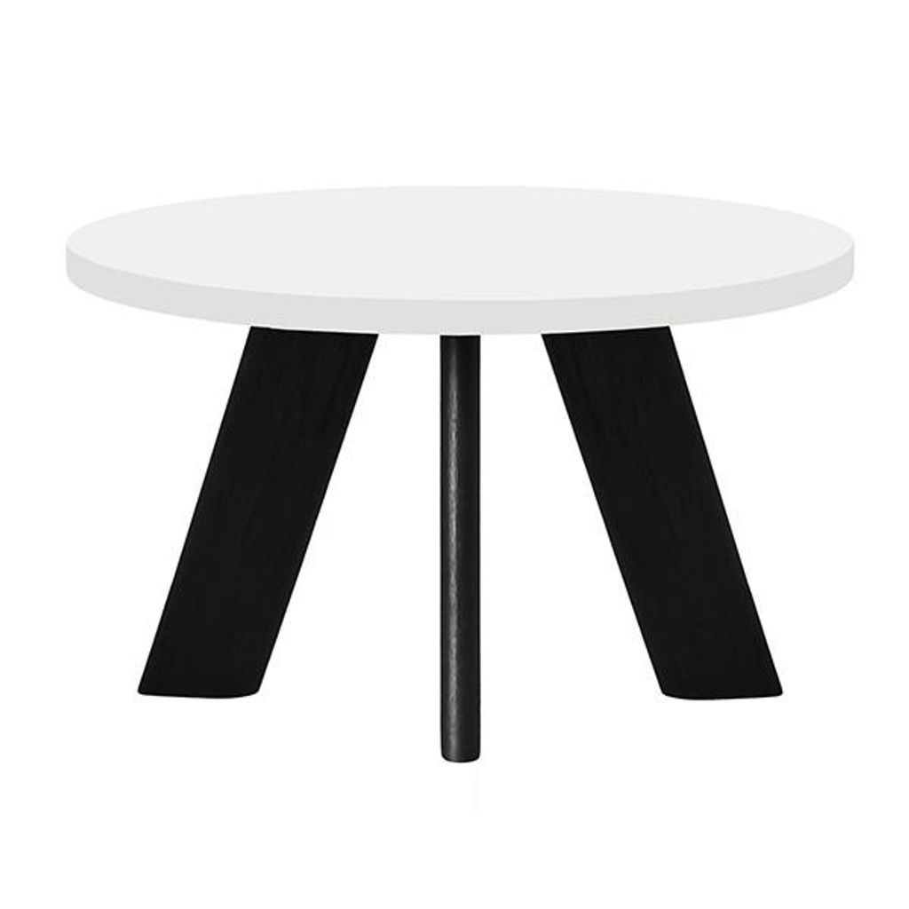 Couchtisch LEX Durchmesser 60 cm, Minimalistisch und zeitlos - Weiß / Schwarz