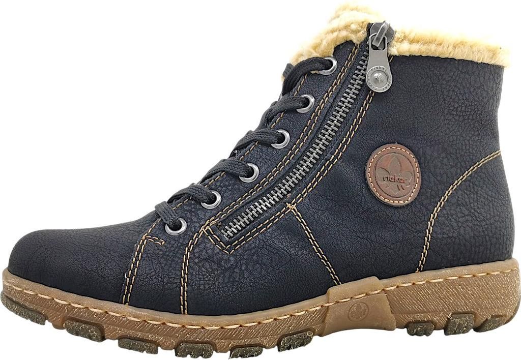 Rieker Damenschuhe Schnürstiefel Schwarz Freizeit, Schuhgröße:38 EU