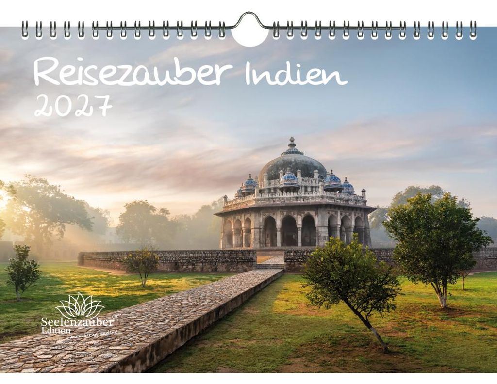 Reisezauber Indien DIN A4 Kalender für 2027 Reise Neu-Delhi Land Urlaub Strand - Seelenzauber