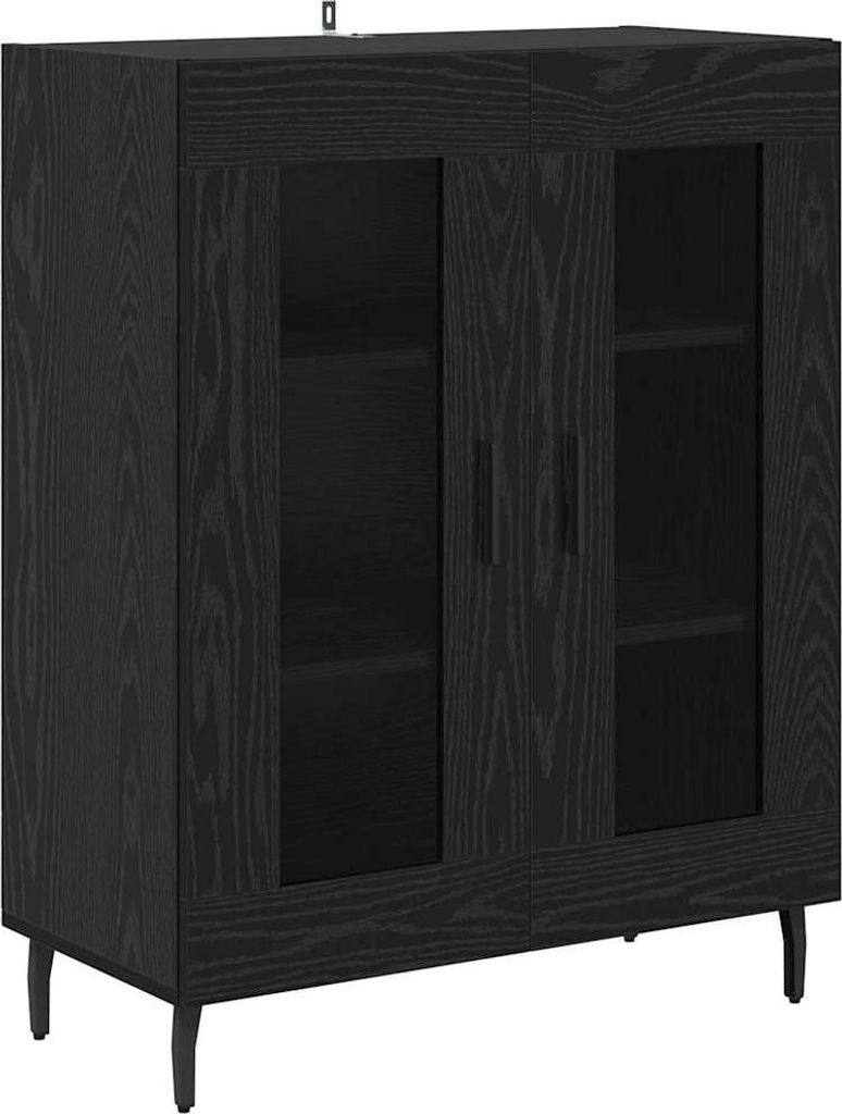 Sideboard Schwarz Eichen-Optik 69,5 x 34 x 90 cm Holzwerkstoff