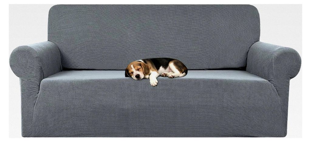 Sofabezug für 3-Sitzer, elastischer Jacquard-Stretchbezug mit 1 Kissenbezug, rutschfester Überzug für das Wohnzimmer, Schutz vor Kratzern durch ...