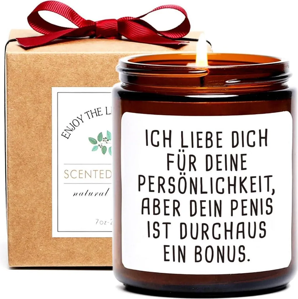 Regalo Divertente Marito: Candela Legno di Teak in Cera di Soia Naturale