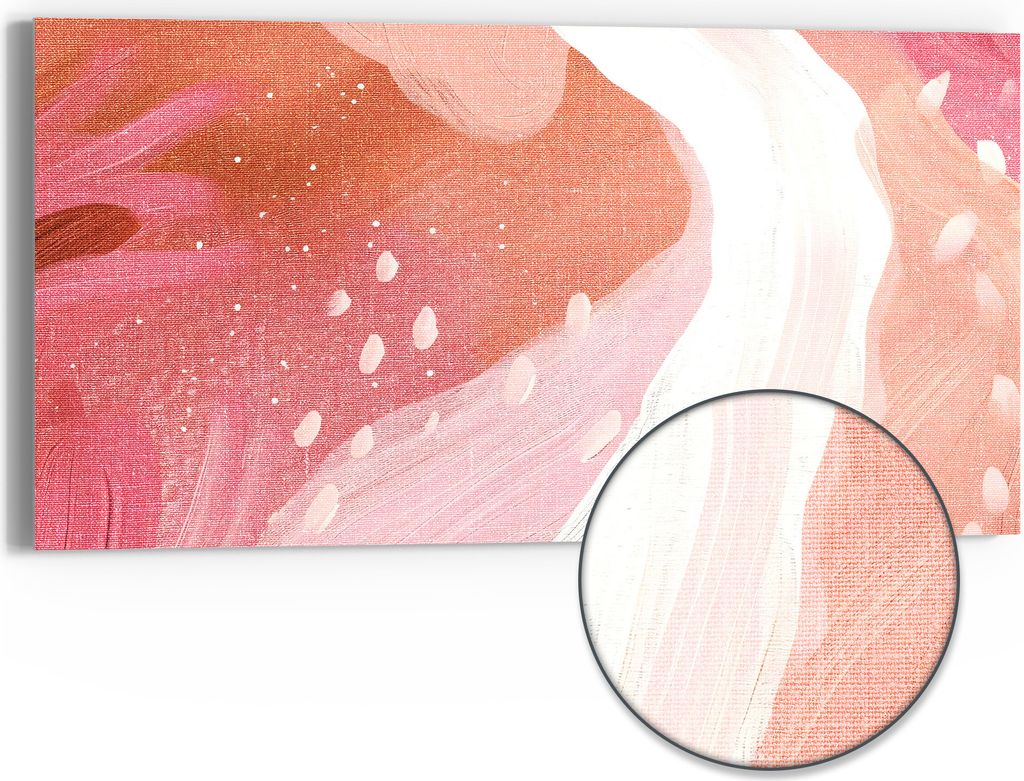 DEQORI Hybrid Leinwand Bild 60x30 cm 'Kosmischer Pastelltraum' Wandbild Glas flach modern