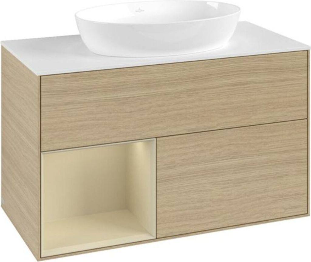 V&B Waschtischunterschrank Finion 100, Pl wh. m, Reg si Gr m Lac, Oa ven