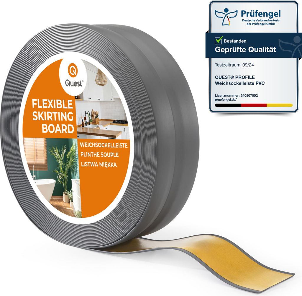 QUEST Podlahové lišty PVC 32x23mm, 10m, Samolepicí lišty na Obrázek produktu 