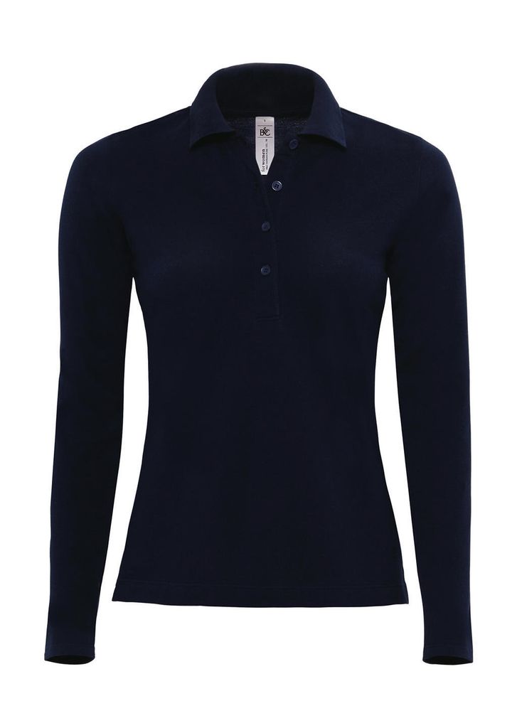 B&C PW456 | Poloshirt Safran Pure Longsleeve / Women - Farbe: Navy - Größe: S