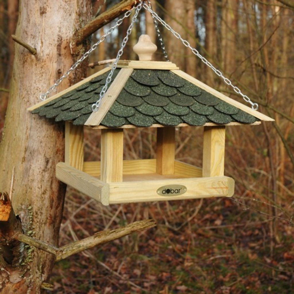 Traditionelles Vogelfutterhaus, Vogelhaus mit Produktbild 5