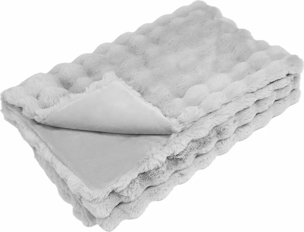 Maxi Coperta vidaXL 220x240 Grigia Pelliccia Sintetica - Calda e Sicura