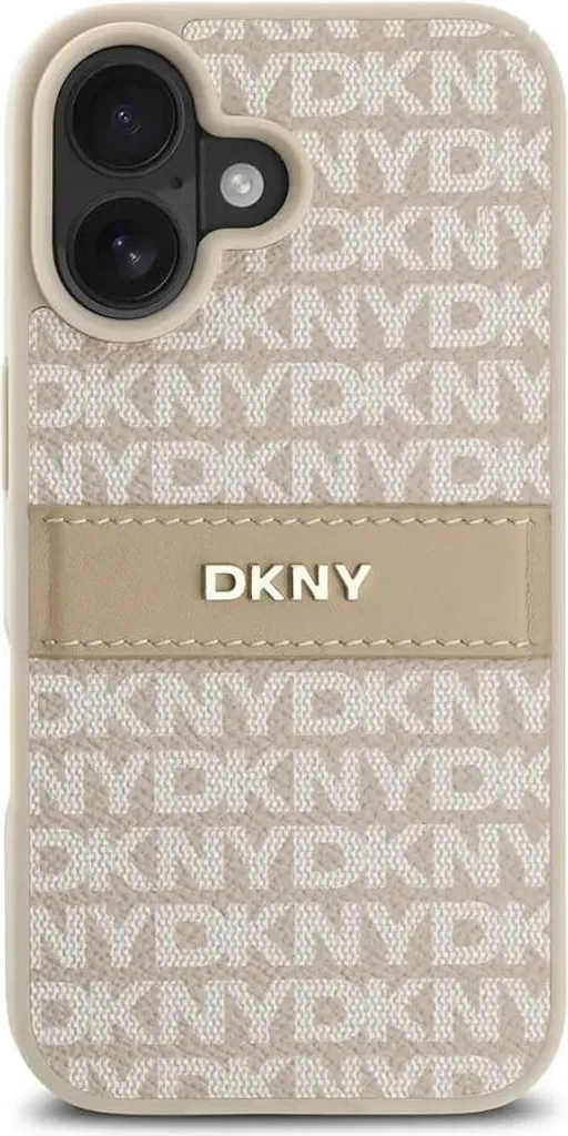 Cover iPhone 16 Plus DKNY Rosa - Protezione Fashion Tonal Stripe Stripe