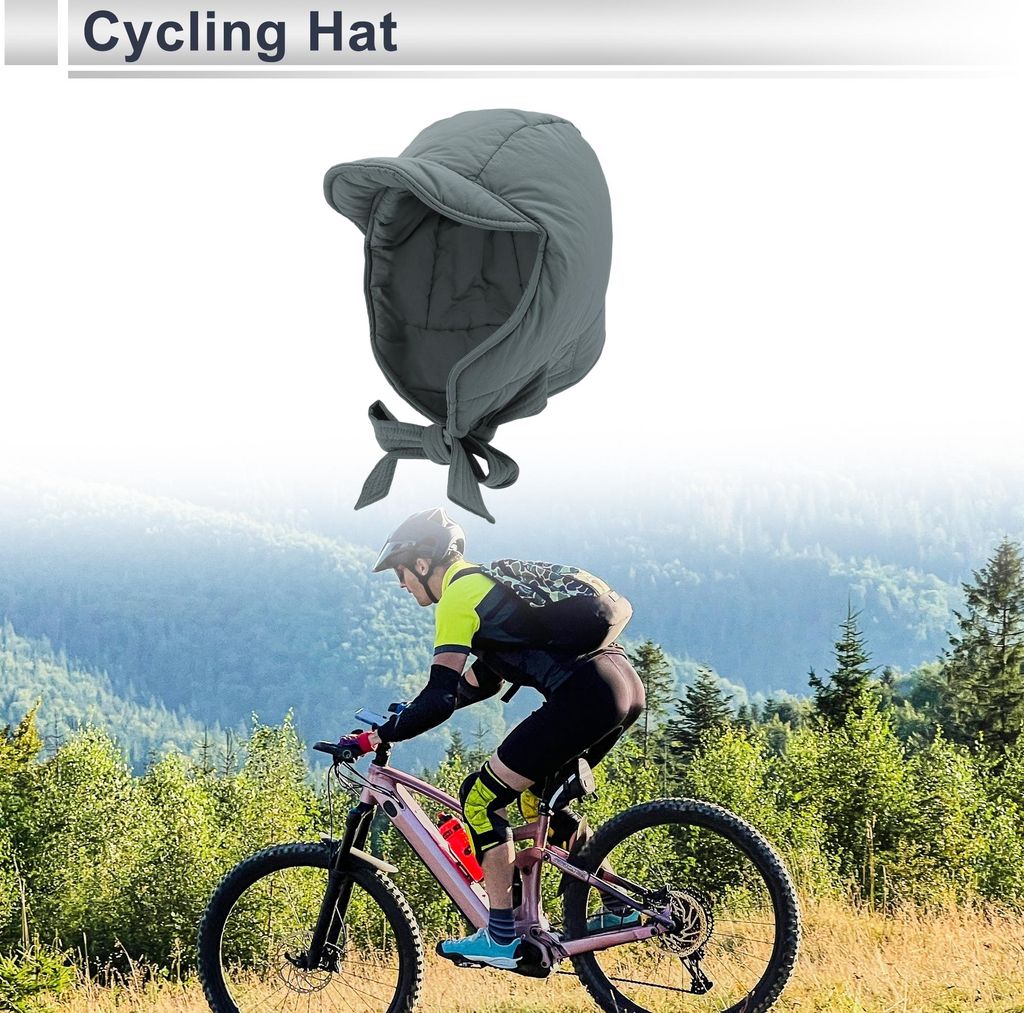 Fahrradmütze W?rmender Ohrenschutz Helm-Innenfutter Daunenbaumwolle Grau 28x26cm 1 Stück