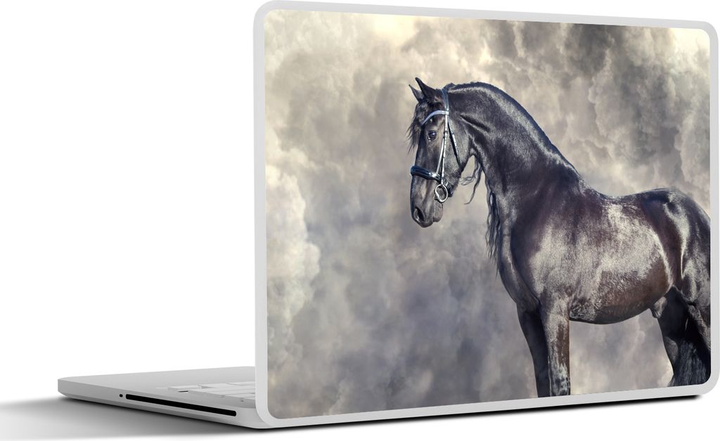 MuchoWow Laptop Aufkleber Sticker Cover Friese - Pferde - Porträt 30x21 cm - Sticker für Laptop - Selbstklebend