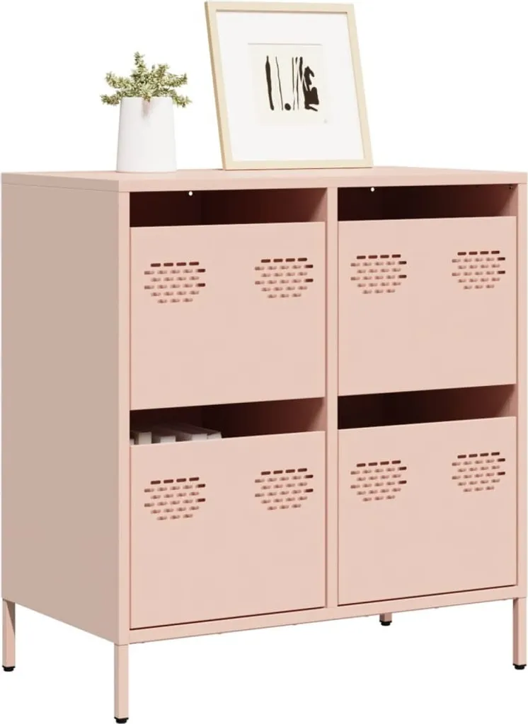 Credenza in Acciaio Rosa vidaXL 68x39x73,5 - Mobile Salvaspazio