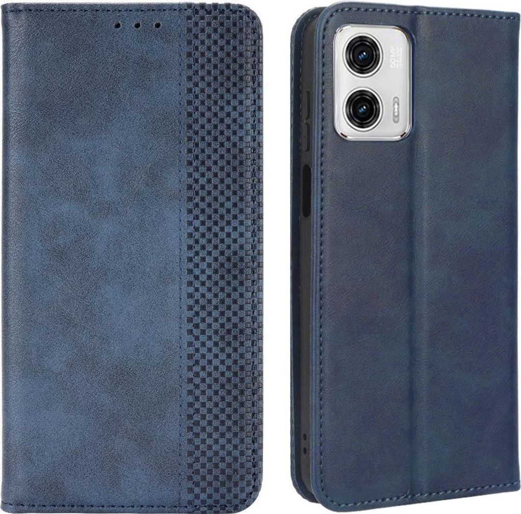 Motorola Moto G53 Hülle - Coverup Vintage Style Klapphülle - Blau