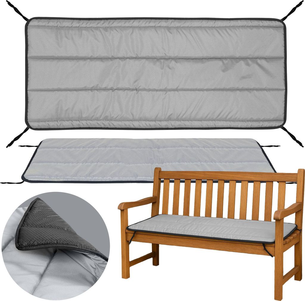 Bankauflage Sitzkissen für Gartenbank 150x50 cm Polster Auflage Outdoor Bankpolster Grau Wasserdicht Auflage für Sitzbank, Hollywoodschaukel