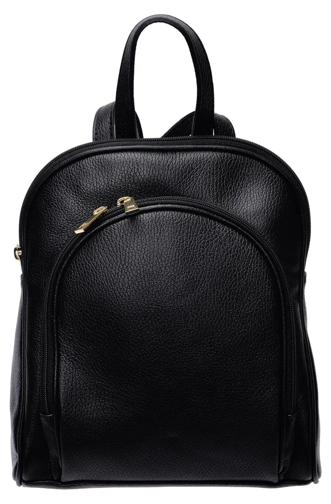 Sac à Dos AL 169 Nero Anna Luchini - Cuir Grainé et Design Minimaliste