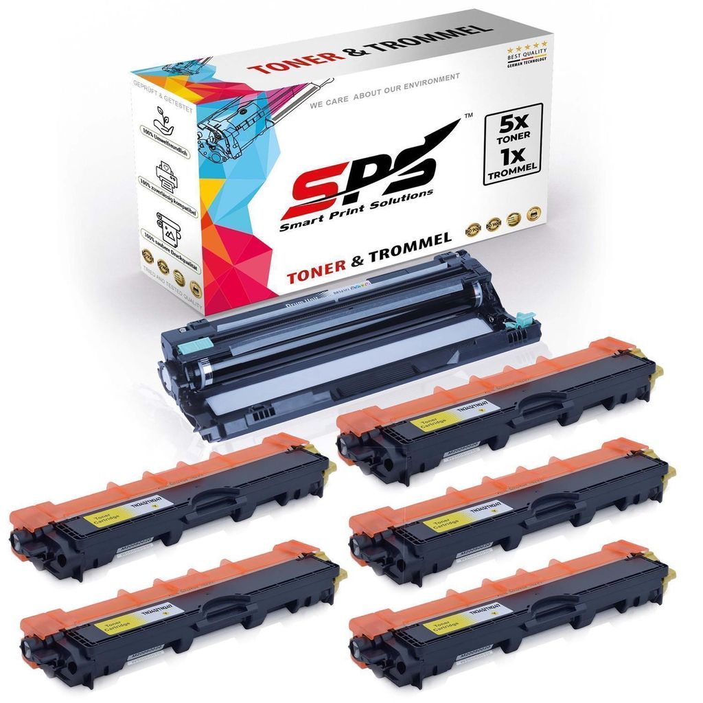 5X TN247 Toner Gelb + 1x DR243CL Trommel kompatibel für Brother HL-L3290CDW Brother DR243CL Brother TN247 HL-L3210 HL-L3210CW HL-L3230 HL-L3230CDW...