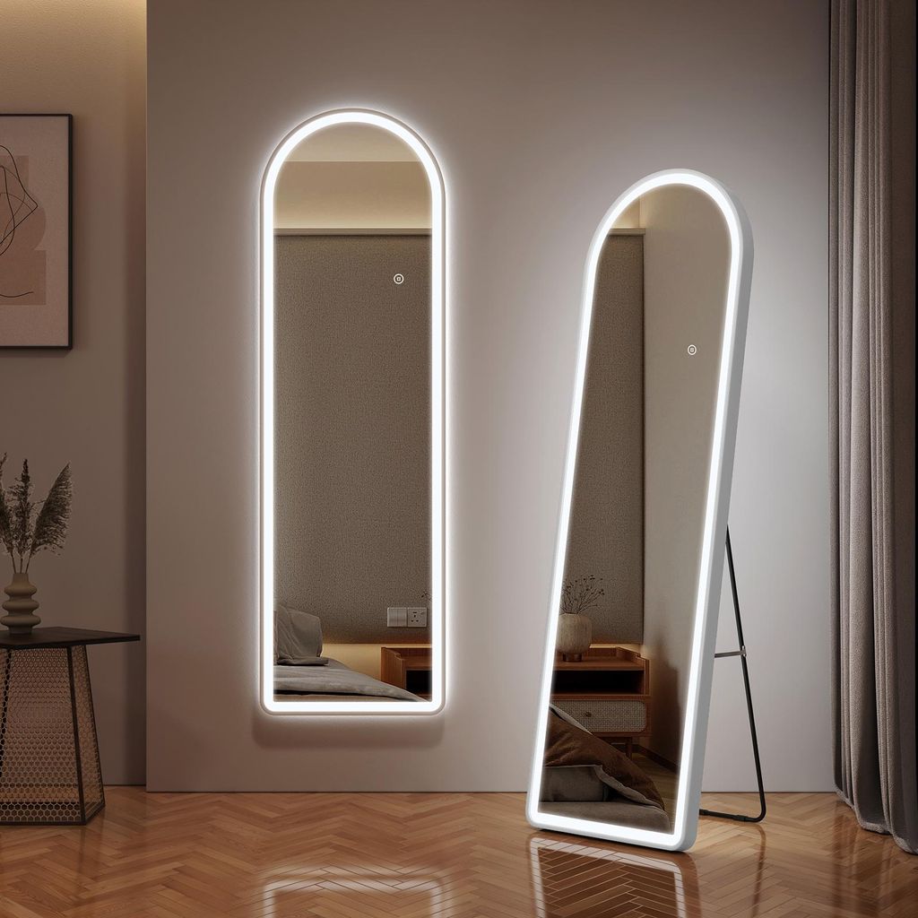 EMKE Miroir intégral 3 couleurs de lumière et luminosité Image du produit 