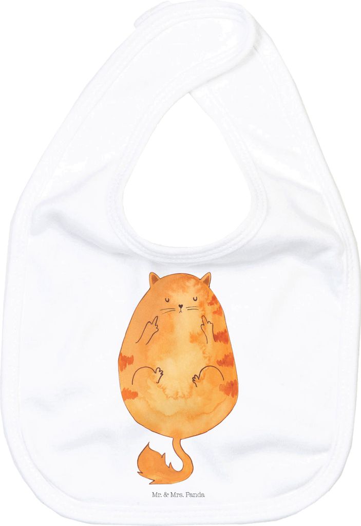 Mr. & Mrs. Panda Lätzchen Katze Frühaufsteher - Weiß - Geschenk, Kaffee, Tiger, Baumwoll-Lätzchen, Sabber, Sabberlätzchen, Katzen, Für Babys,...