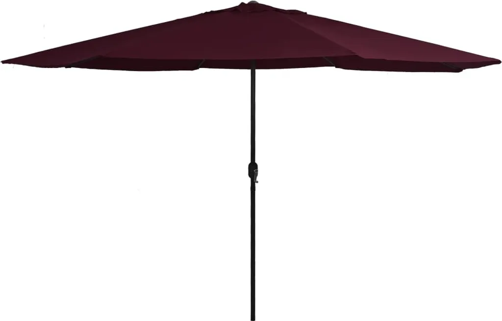Parasol 390 cm mât métallique résistant coloris bordeaux haut de gamme