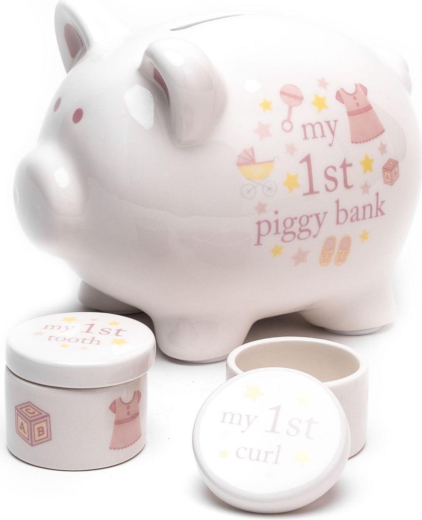 Hallo Baby Schweinchen Box Set 'Baby Girl' WD409 (One Size) (White)