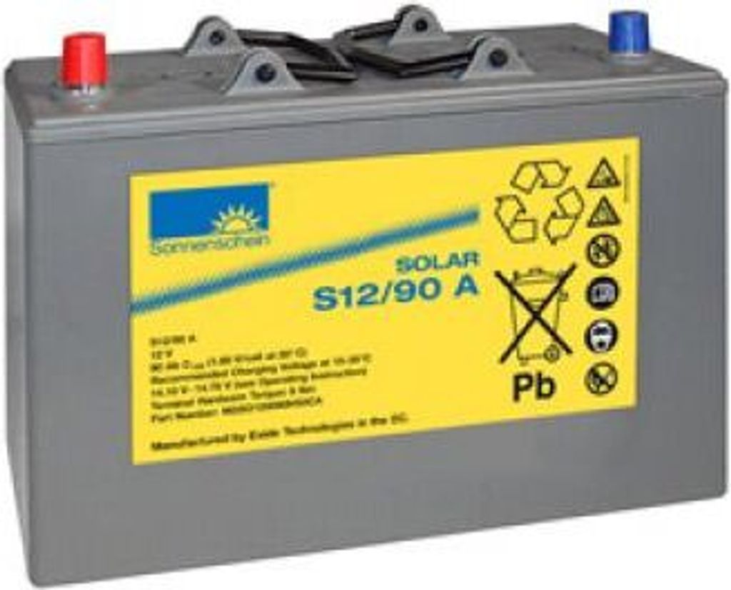 Exide Sonnenschein Solar S12/90 A Blei-Gel Batterie 12V 90Ah