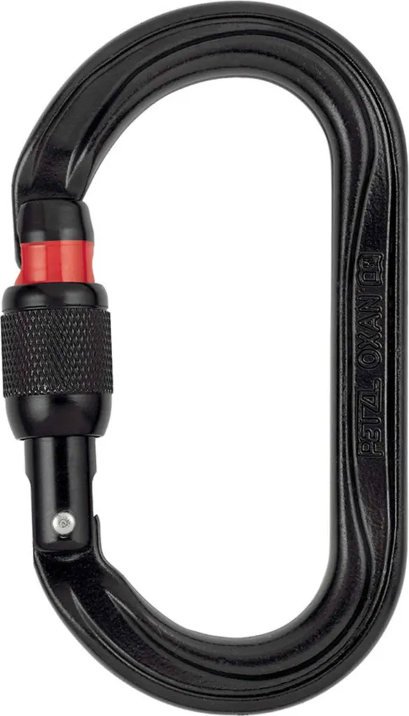 Petzl Oxan M72A SLN Mousqueton Acier Haute Résistance Oval à Vis Noir