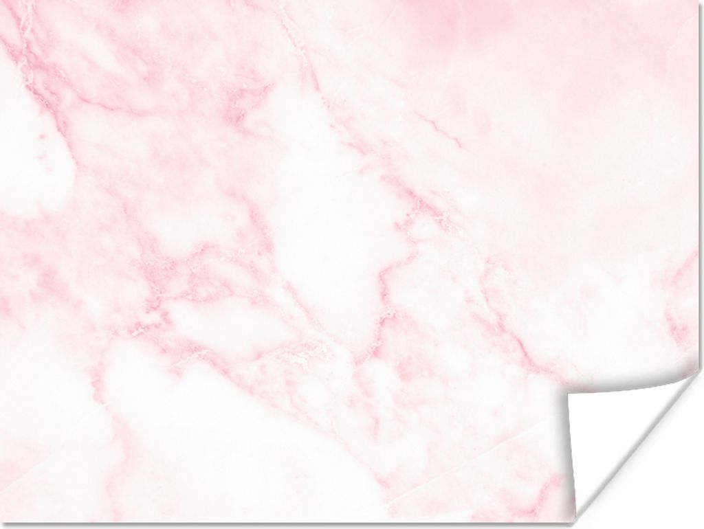 MuchoWow Poster Marmor - Weiß - Rosa - Chic - Marmoroptik 80x60 cm - Kunst für zu Hause