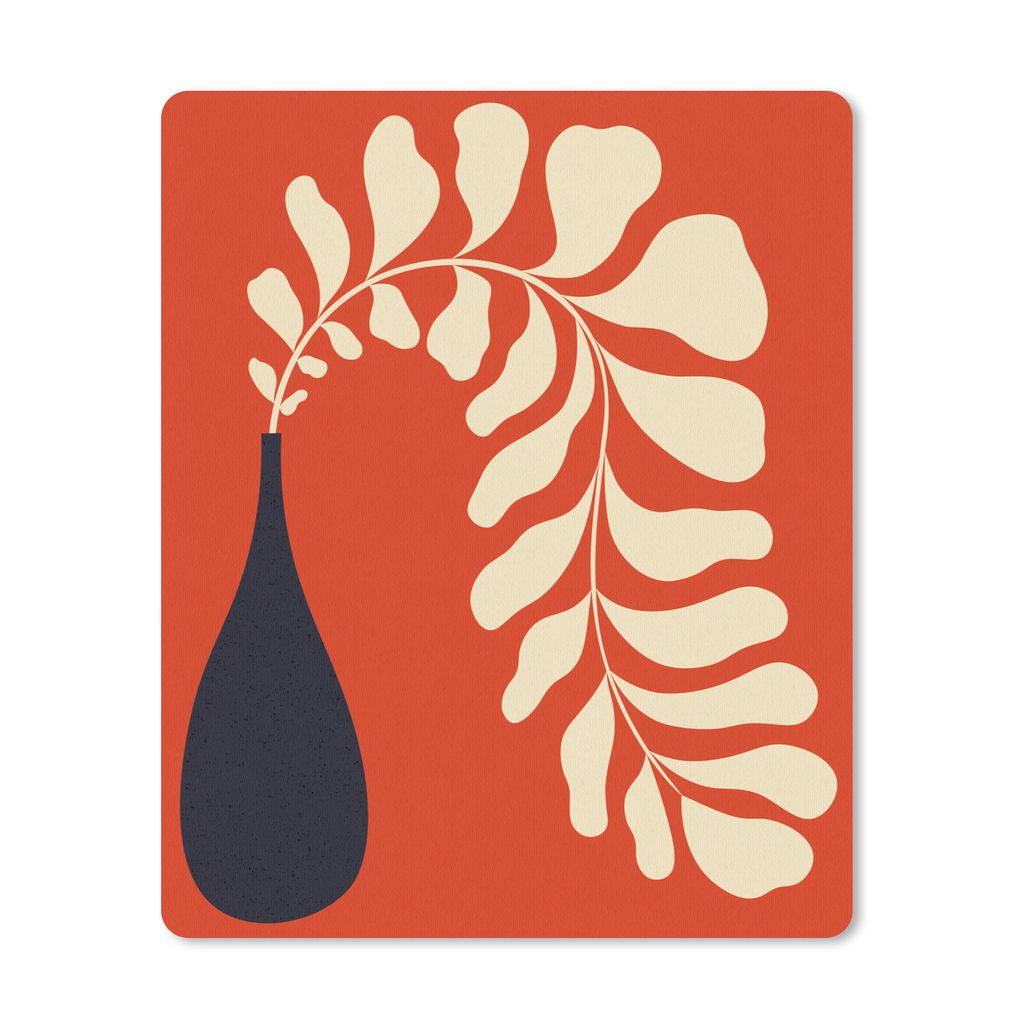 MuchoWow Mauspad Mousepad Pflanze - Vase - Blume - Rot 30x40 cm - Mousepads - Maus Mat - Pad - Mausunterlage - Mausmatten
