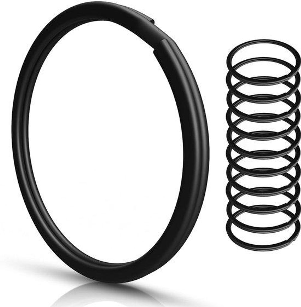 Magnetische Schlüsselringe, robust, 10 Stück, schwarz, Hartstahl