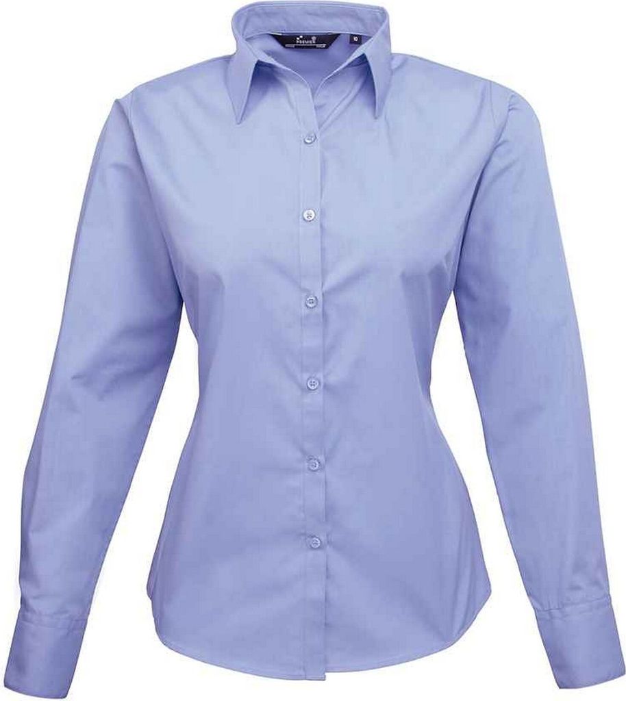 Premier - Hemd für Damen Langärmlig PC5632 (44 DE) (Mittelblau)