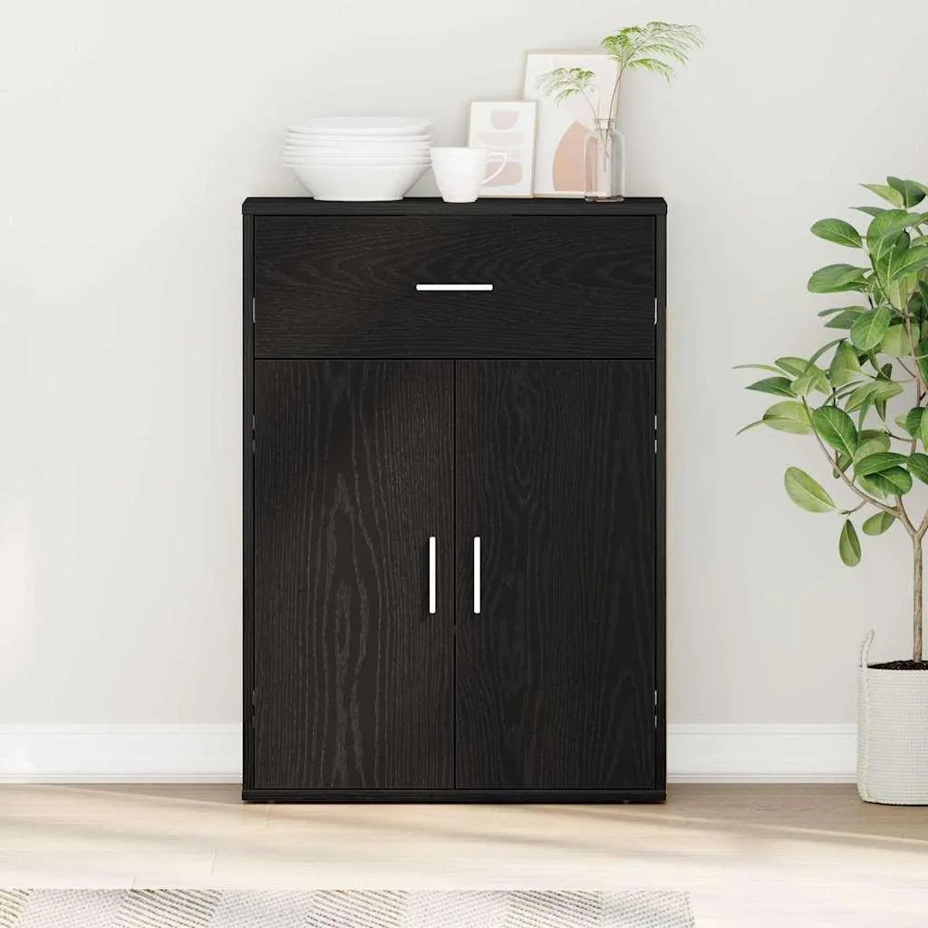 Maison Exclusive Credenza Nera Rovere 60x30x84 - Mobile Multiuso
