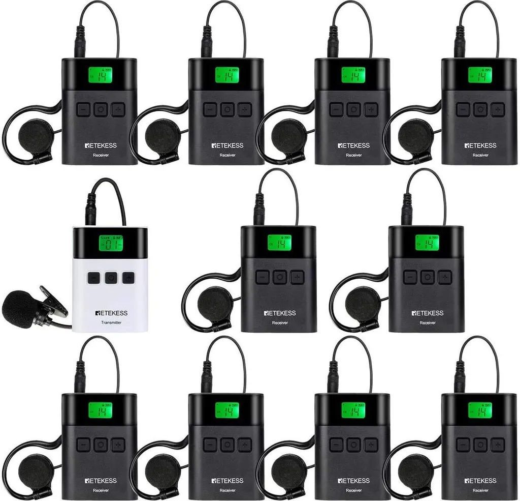 Matériel audio pour visite d'usine et tourisme de groupe avec 10 récepteurs