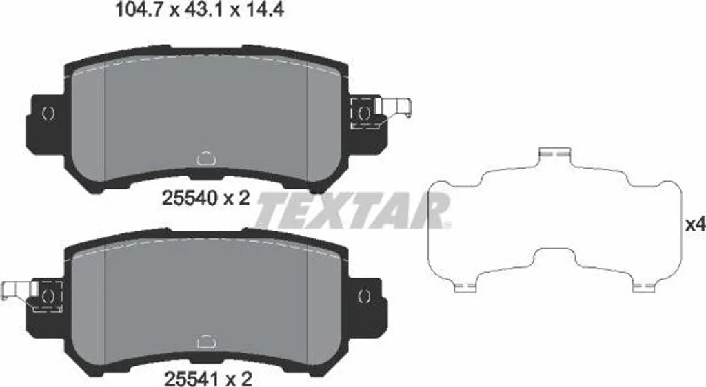 Plaquettes de frein TEXTAR 2554001 OE DAY32648Z pour Mazda CX-5 CX-3